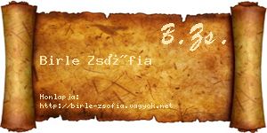 Birle Zsófia névjegykártya